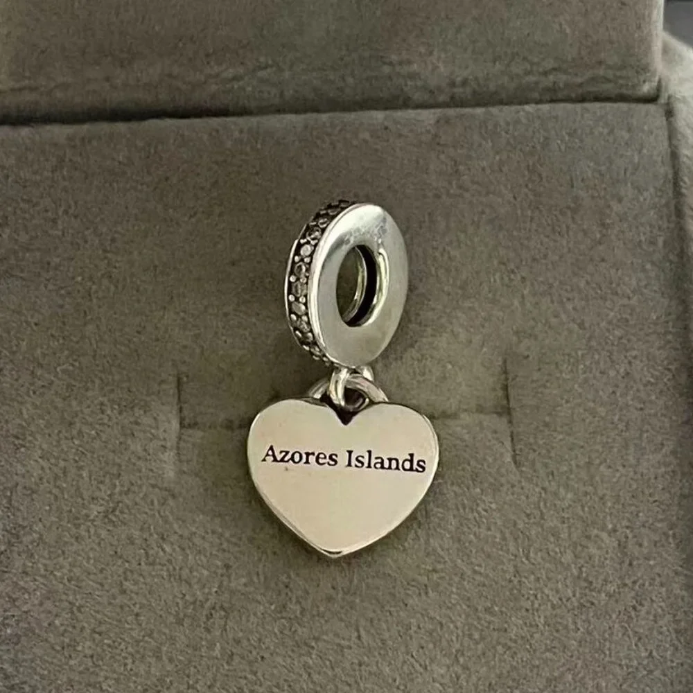 Pandora Azores Flag Exclusive Charm Travel Heart Bead Authentic New with Box - Picture 4 of 4